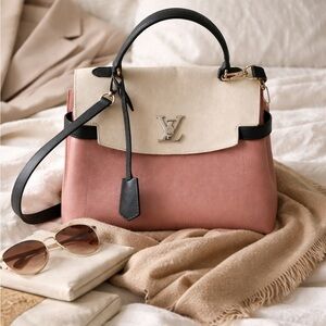 Louis Vuitton LockMe Ever MM Two Way Rose, Black, Cream Shoulder Bag